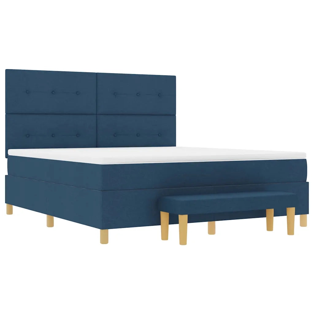 Letto a molle con materasso Blu 180 x 200 cm Tessuto
