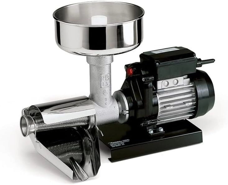 Reber 20800N Passapomodoro Elettrico 450W 70-140 Kg-h 3 Accessori in Acciaio Inox Made in Italy