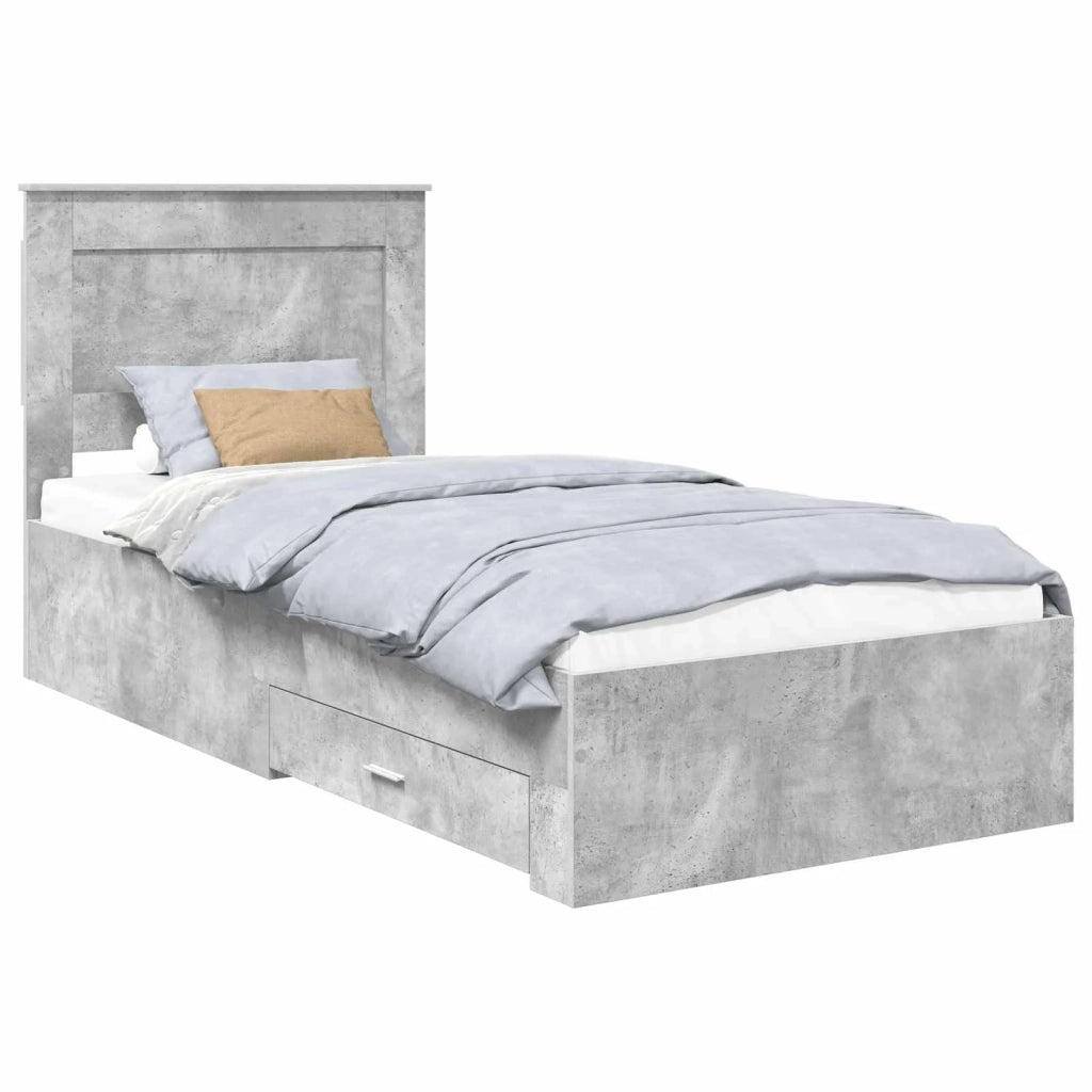 Struttura del letto Grigio Certo e Argento 75 x 190 cm