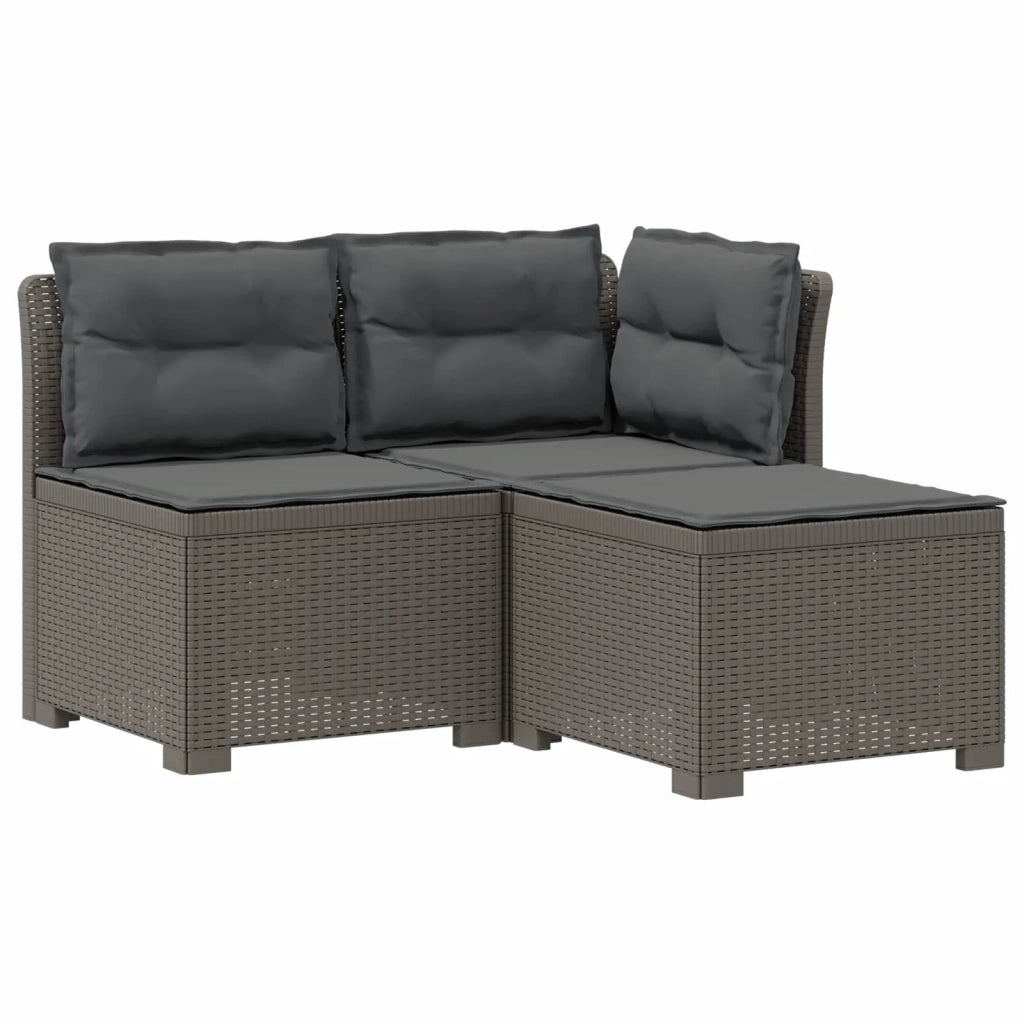 Divano da esterno-Divano da Giardino 3 posti con cuscini in look rattan PP 765320
