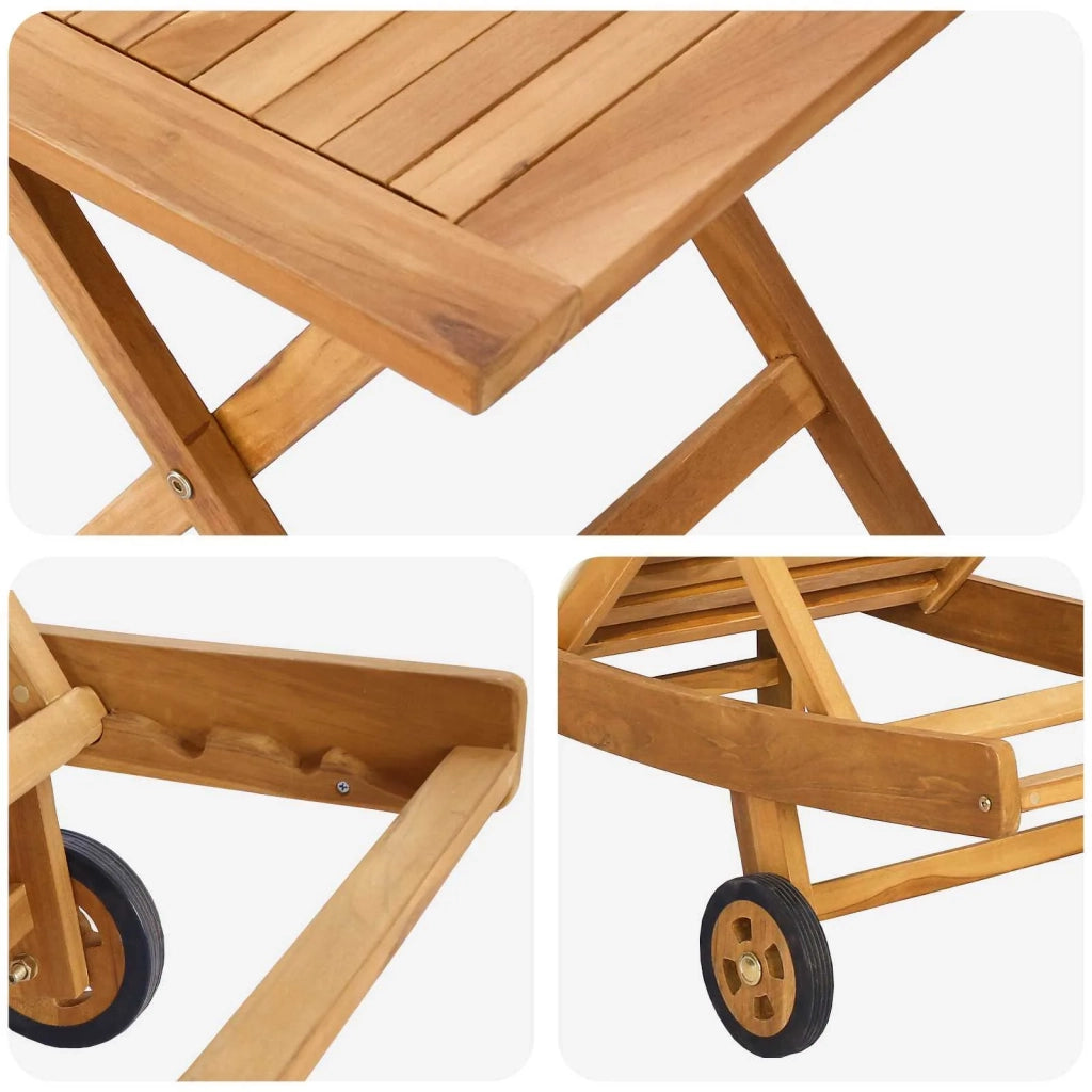 Lettino da sole 2 pcs Marrone Legno di teak solido 42032682