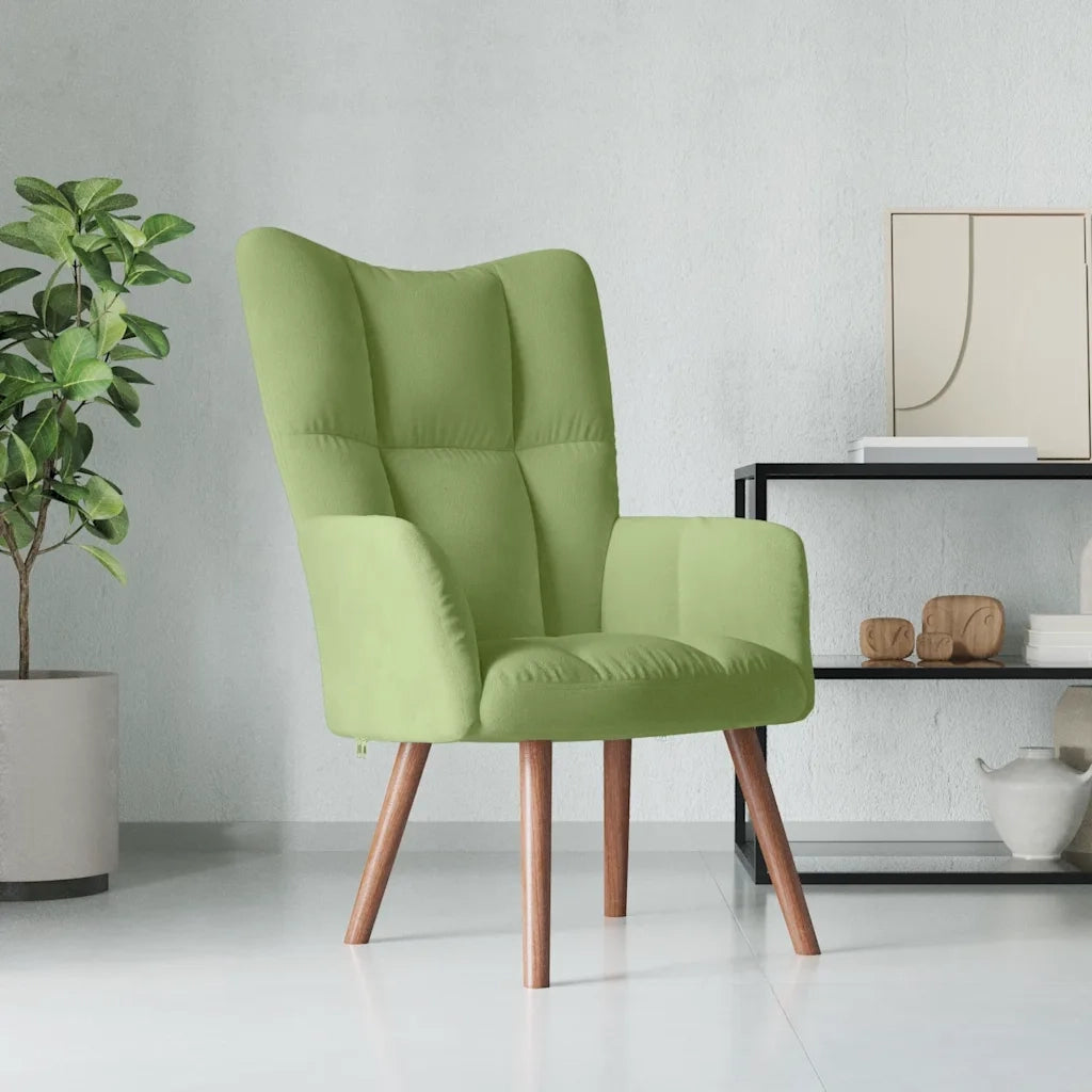 Poltrona | Sedia Relax Verde Chiaro in Velluto