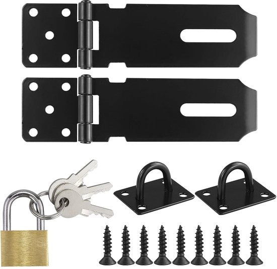 Due set di chiusura a muro con serratura in acciaio inossidabile, 10 cm, con viti