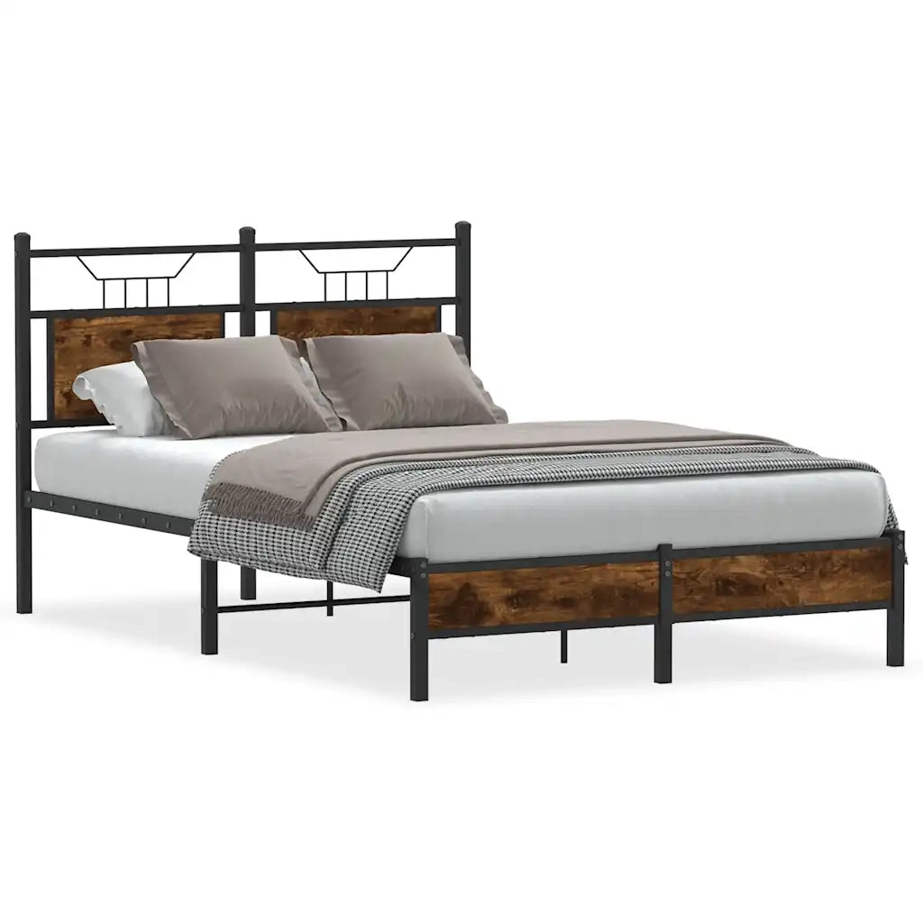 Giroletto senza Materasso-Struttura Letto Rovere Fumo 120x200 cm in Truciolato 643090