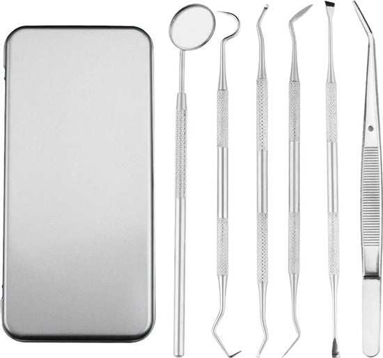 Set di cura della bocca professionale, realizzato in acciaio inossidabile, 6 pezzi