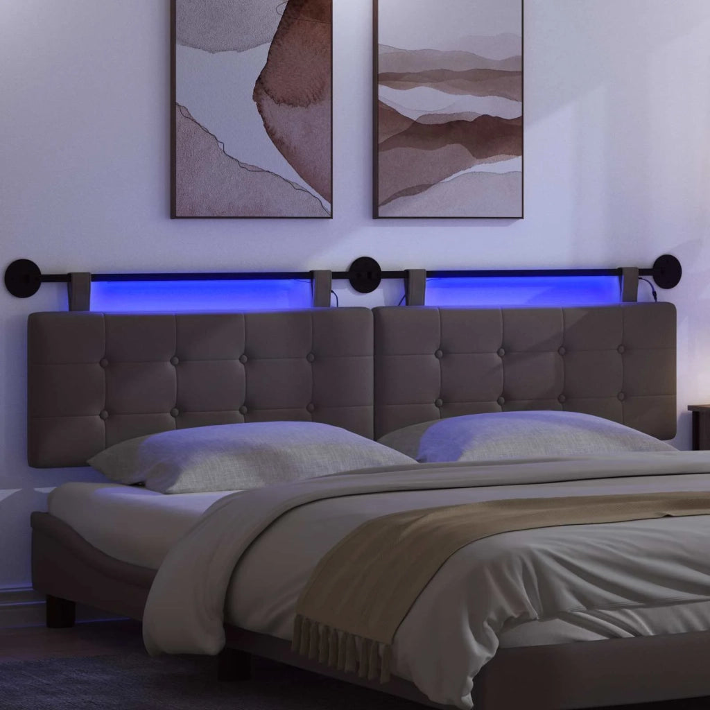 Testiera sospesa Con luce LED Grigio Similpelle 3424506