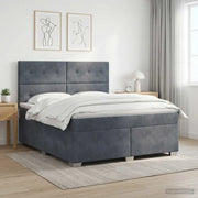 Letto box spring con materasso Grigio Scuro 140 x 190 cm 3453639