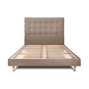 Letto 150x190 cm con testata imbottita - Tessuto velluto