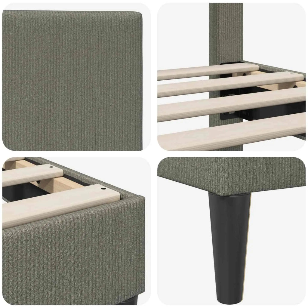 Struttura del letto-Giroletto Grigio Chiaro 180 x 200 cm Tessuto in Cords