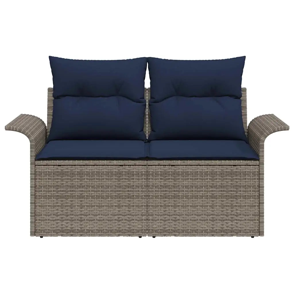 Divano da giardino con cuscino 141 x 62 x 69 cm polyrattan 42006699