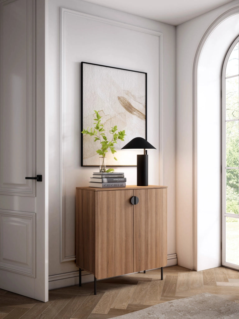 Mobile portascarpe Herdasa effetto noce 90×80×34?cm