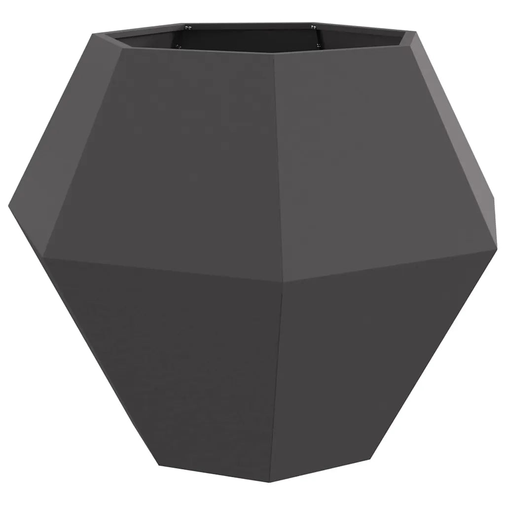 Fioriera 2 pcs Nero 100 x 100 x 80 cm Acciaio