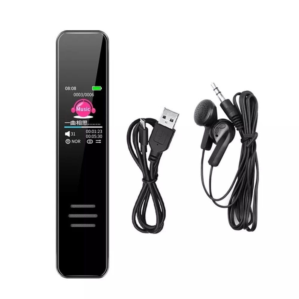 REGISTRATORE VOCALE DIGITALE PORTATILE LETTORE MP3 WAV USB AUDIO 8GB Q-LC501