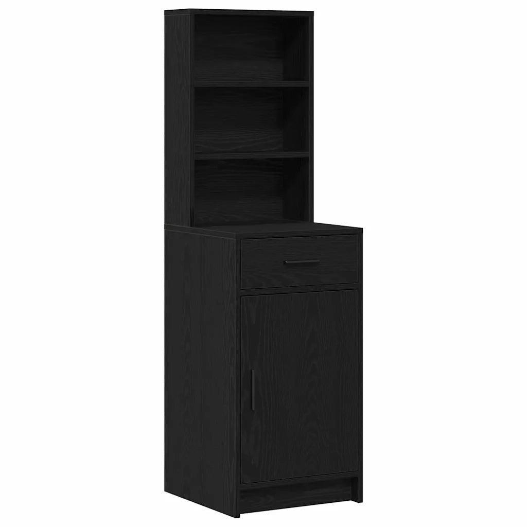 Set da tavolo da trucco con LED con cassetto 3 pcs Rovere Nero 3334282