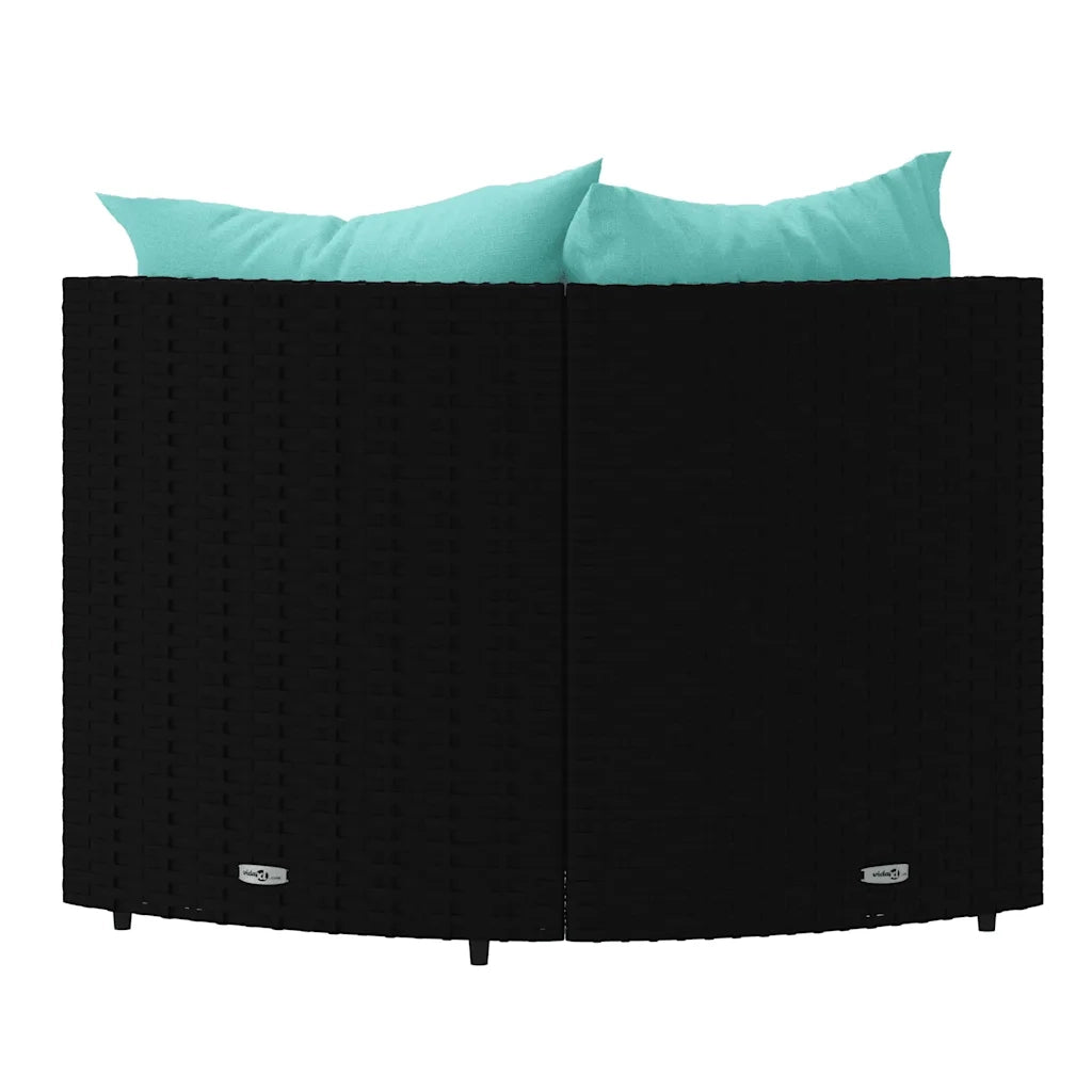 Divani Angolari da Giardino con Cuscini 2pz in Polyrattan Nero 319806