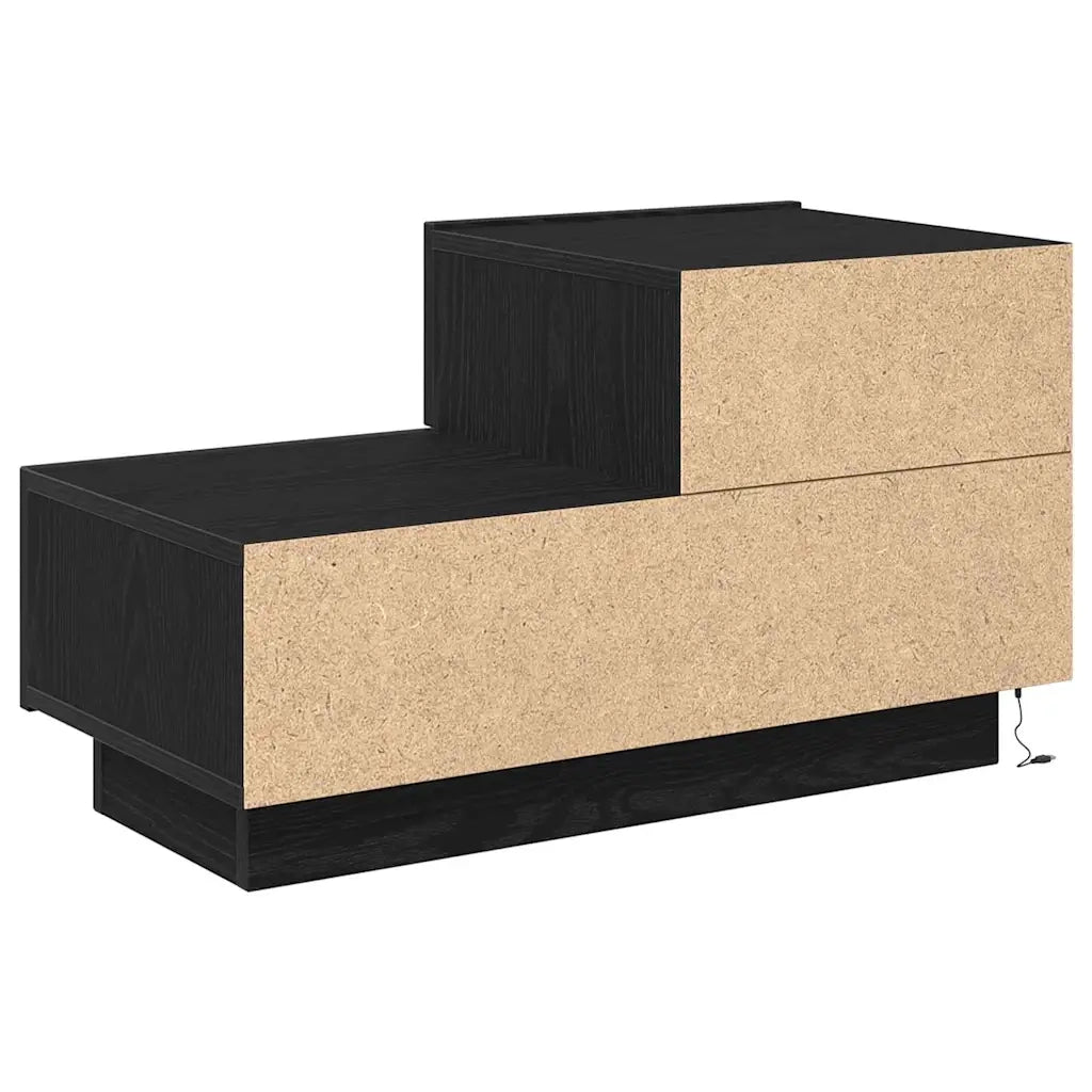Armadio da Notte con cassetto Rovere Nero 70 x 36 x 40,5 cm 863065