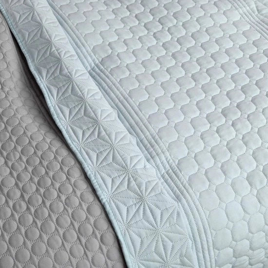 Coperta letto - disegno azzurro e grigio - 1 pezzo - 170 x 220 cm