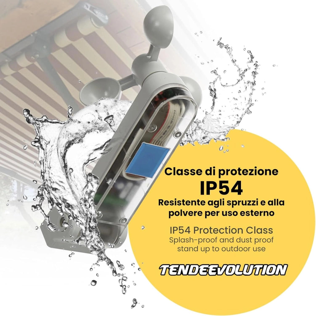 KIT Centralina Automatizzata con Telecomando e Sensore Integrato Sole, Vento e Pioggia per Tende da Sole