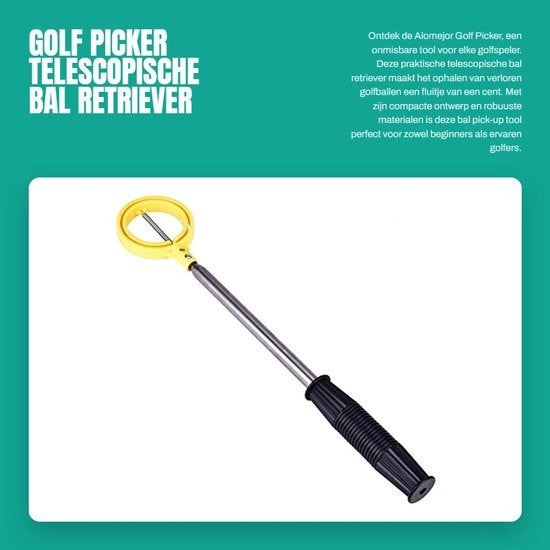 Raccoglitore di Fari da Golf Telescopico - Strumento di Raccolta Compattabile - Raccoglitore di Fari da Golf - Accessorio da Golf - Leggero - Regolabile - Raccoglitore di Fari da Golf