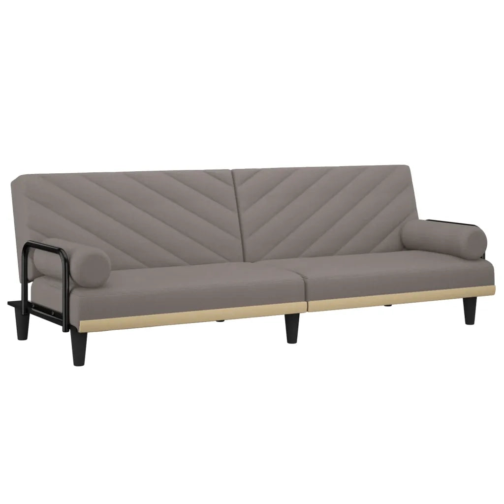 Divano Letto con Braccioli Tortora in Tessuto 351936
