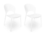 Sedia impilabile in plastica bianca - Sunny (2 pz.) - SD08SUPP