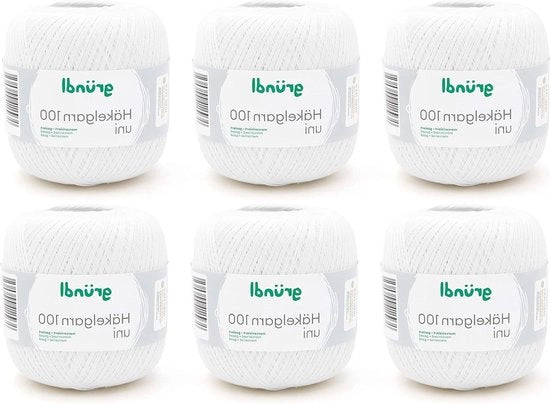 Seta a maglia in cotone bianco - 6 x 100 g