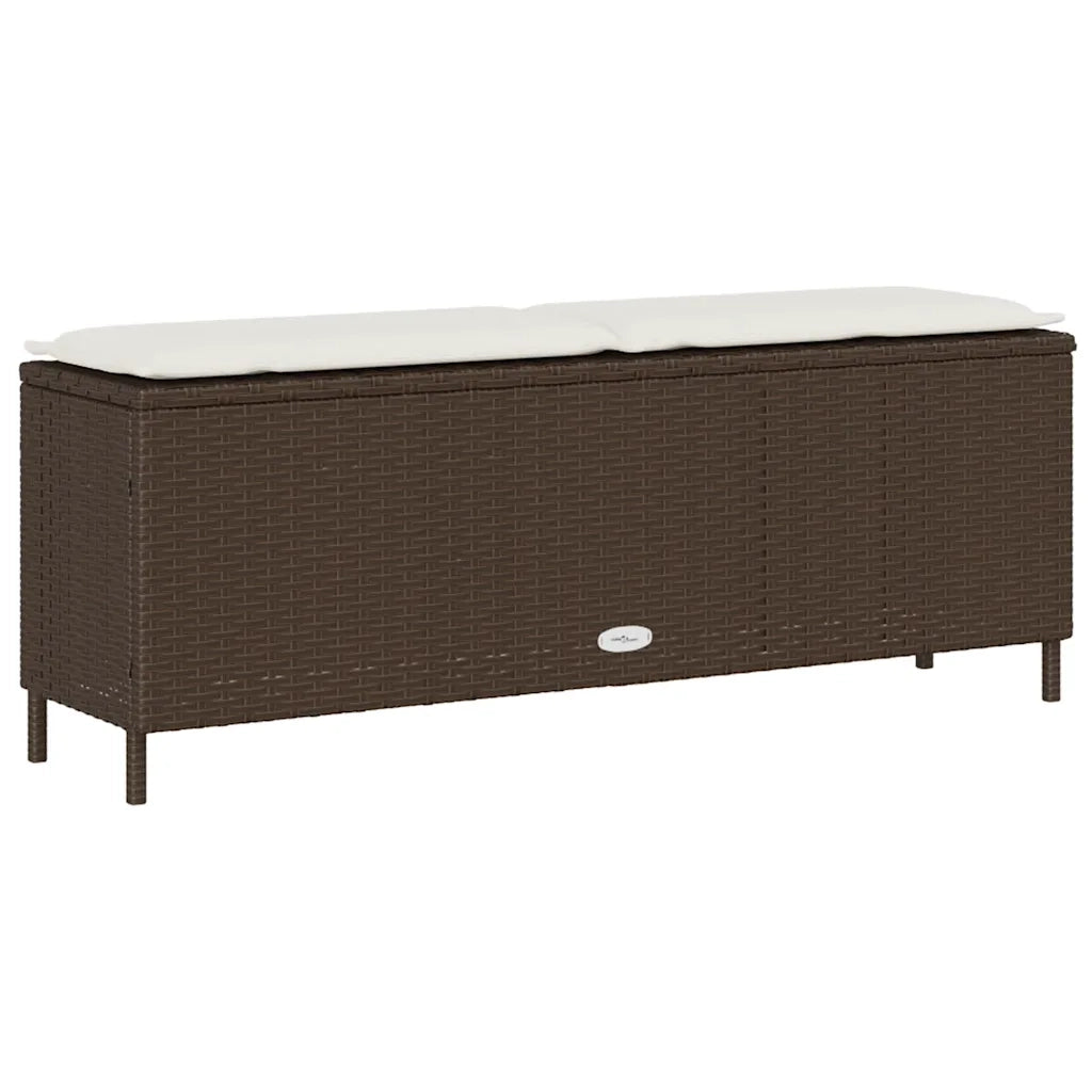 Panca da Giardino con Cuscino Marrone 110x30x40,5 cm Polyrattan 4104155