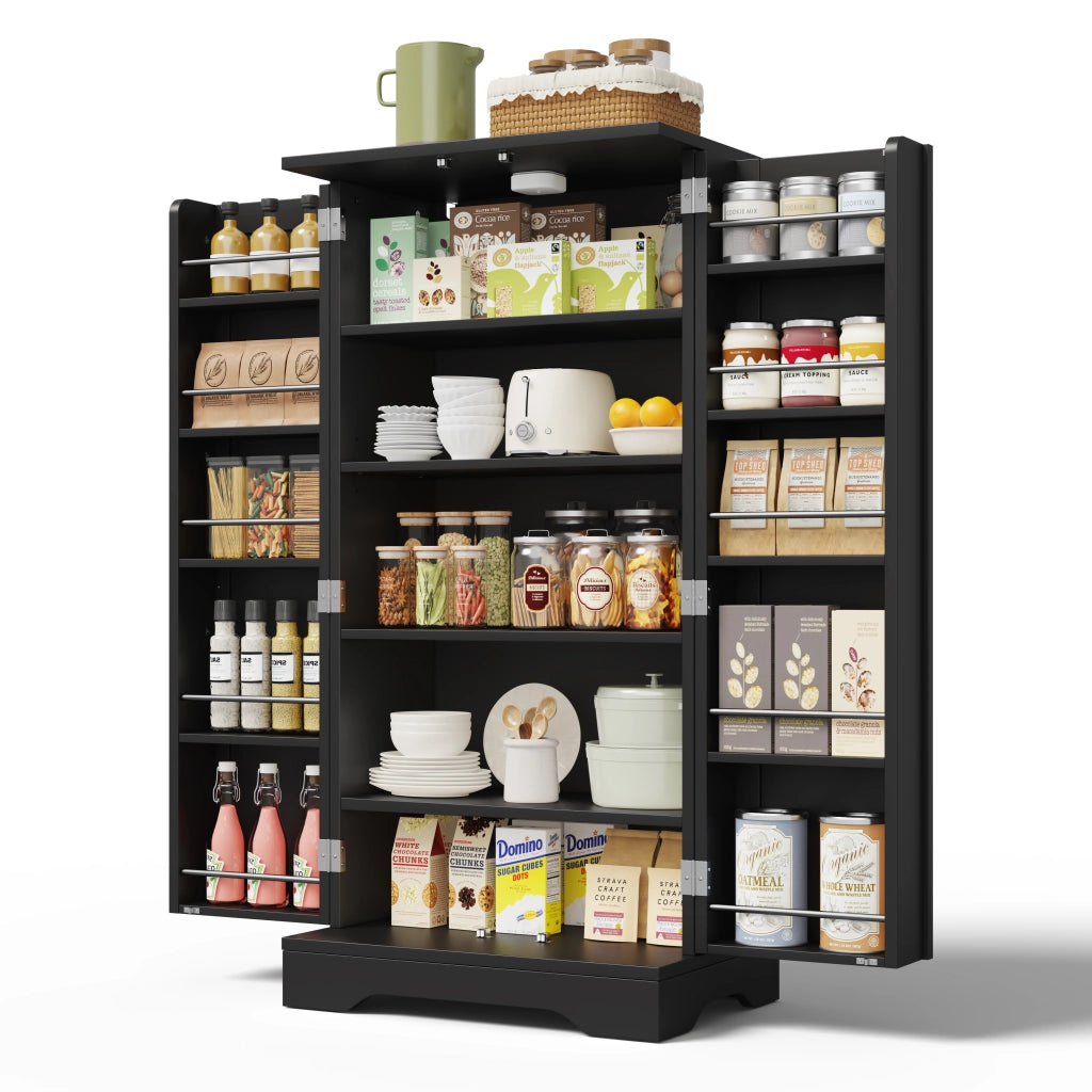 Armadio contenitore con 2 ante; ripiano regolabile; luce LED; per cucina; sala da pranzo e soggiorno; 120 × 60 × 40 cm