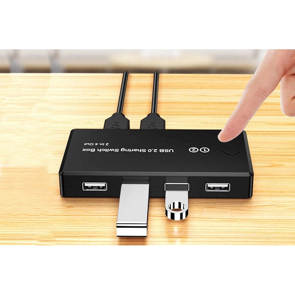 Trade Shop - Switch Box Usb 2.0 Hub 2 Ingressi 4 Uscite Per Condividere 2 Pc Computer Q-u100 -