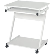 Scrivania per computer con ruote e ripiano scorrevole ¨C zephmum ¨C Bianco