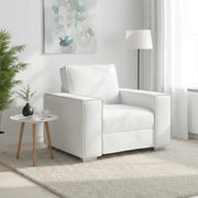 Poltrona Sofa Bianco 100 cm Pelle Sintetica 4105045