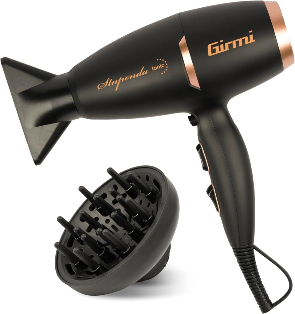 Girmi PH9100 Asciugacapelli 2200 W Brushless Ionico 2 Velocita' 3 Temperature Diffusore e 2 Concentratori inclusi