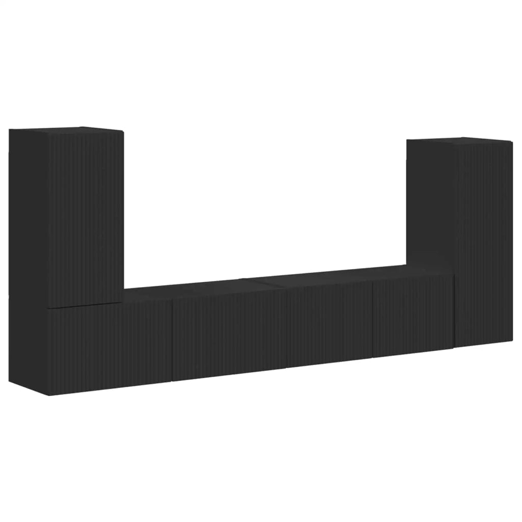 Set mobile TV 4 pcs Nero Legno multistrato 3409115