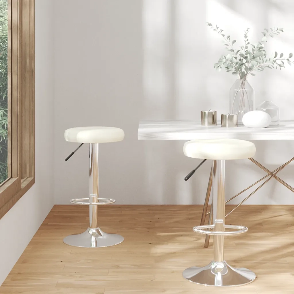 Sgabelli da Bar 2 pz Crema in Similpelle 333101