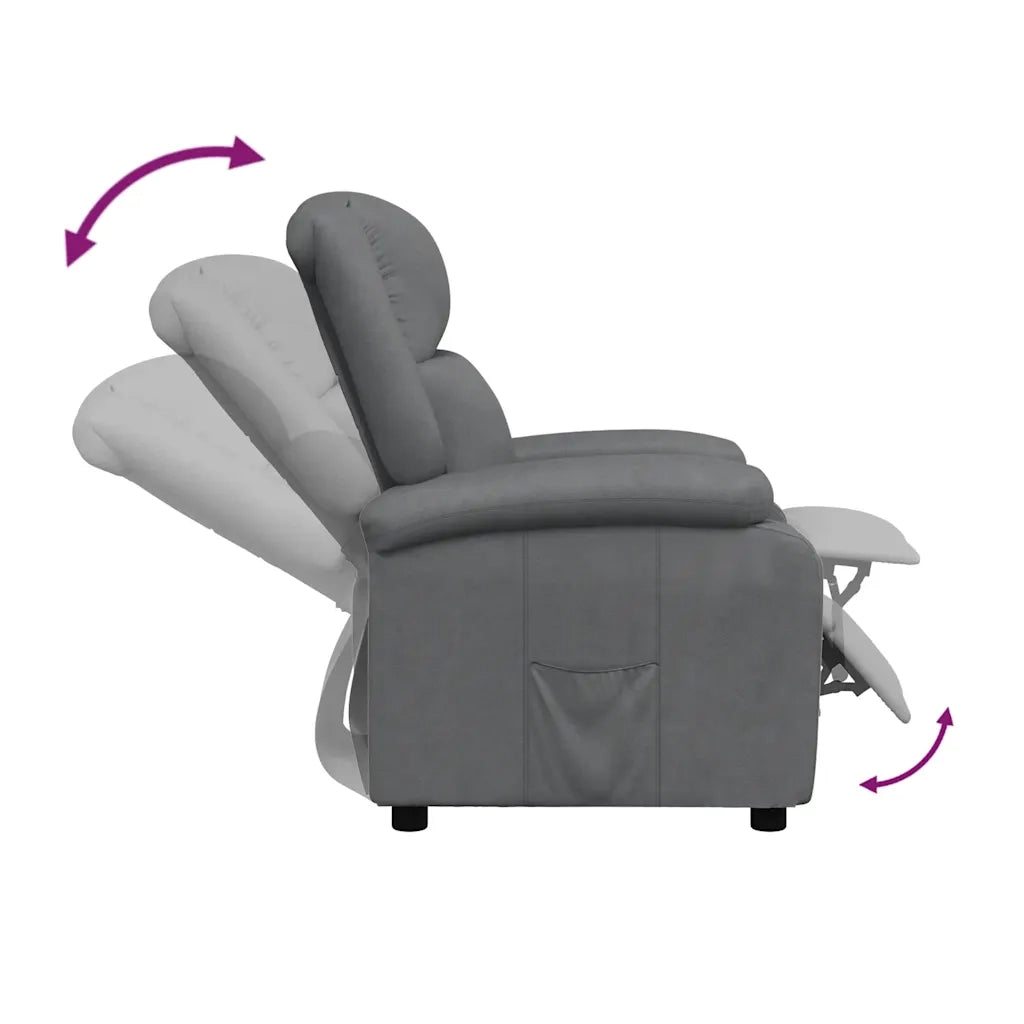 Poltrona | Sedia Relax Reclinabile Grigia in Similpelle