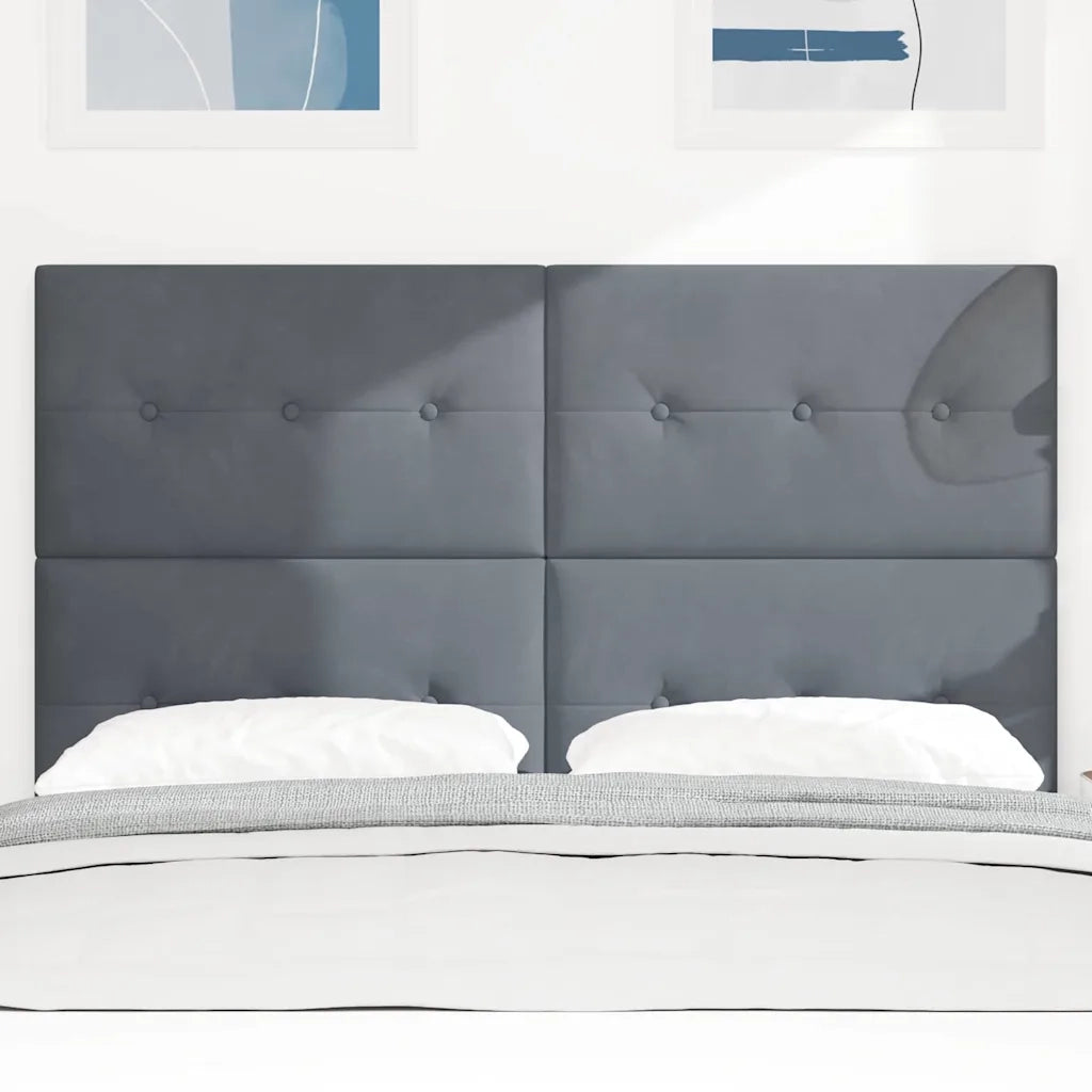 Testiera LED con strisce LED Grigio 144 cm Velluto 3338431