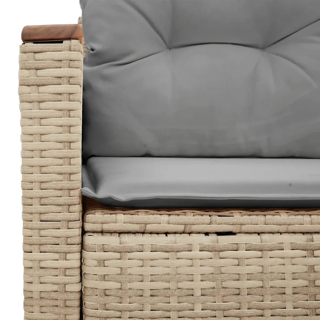 Divano da Giardino con Cuscini a 2 Posti Beige in Polyrattan 366109