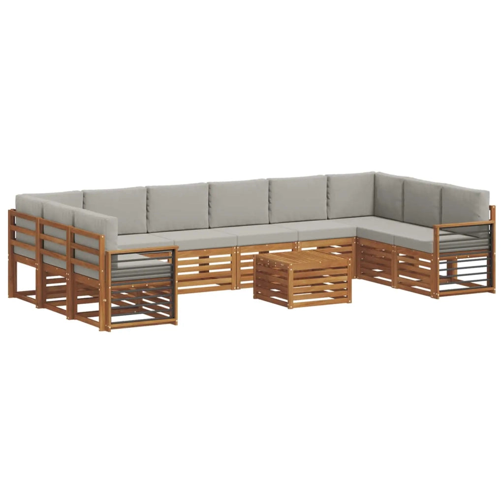 Set divano sezionale 11 pcs Grigio Naturale e Chiaro 3375611