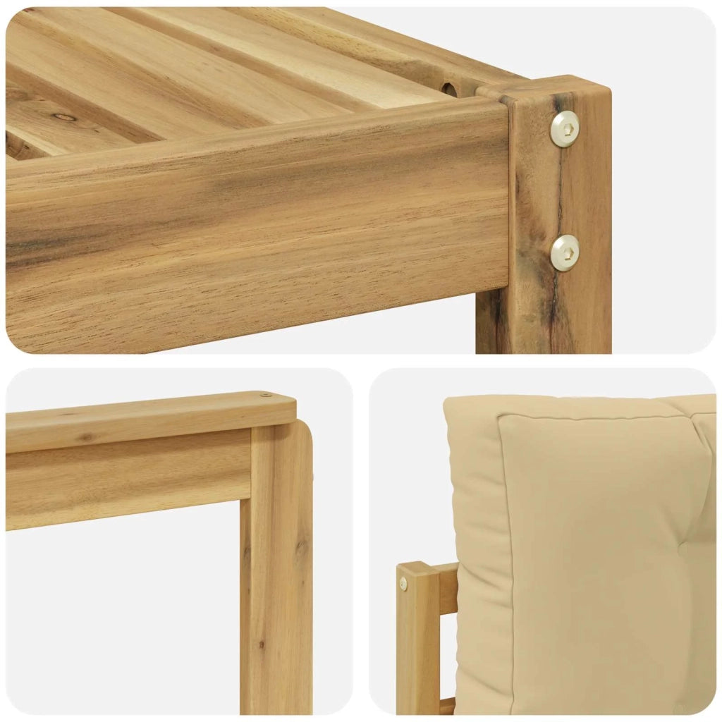 Set di divani da esterno 4 pz Bianco e Beige Poliestere 3386262