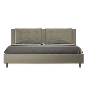 BS COM Letto con rete imbottito 180x190 similpelle cappuccino