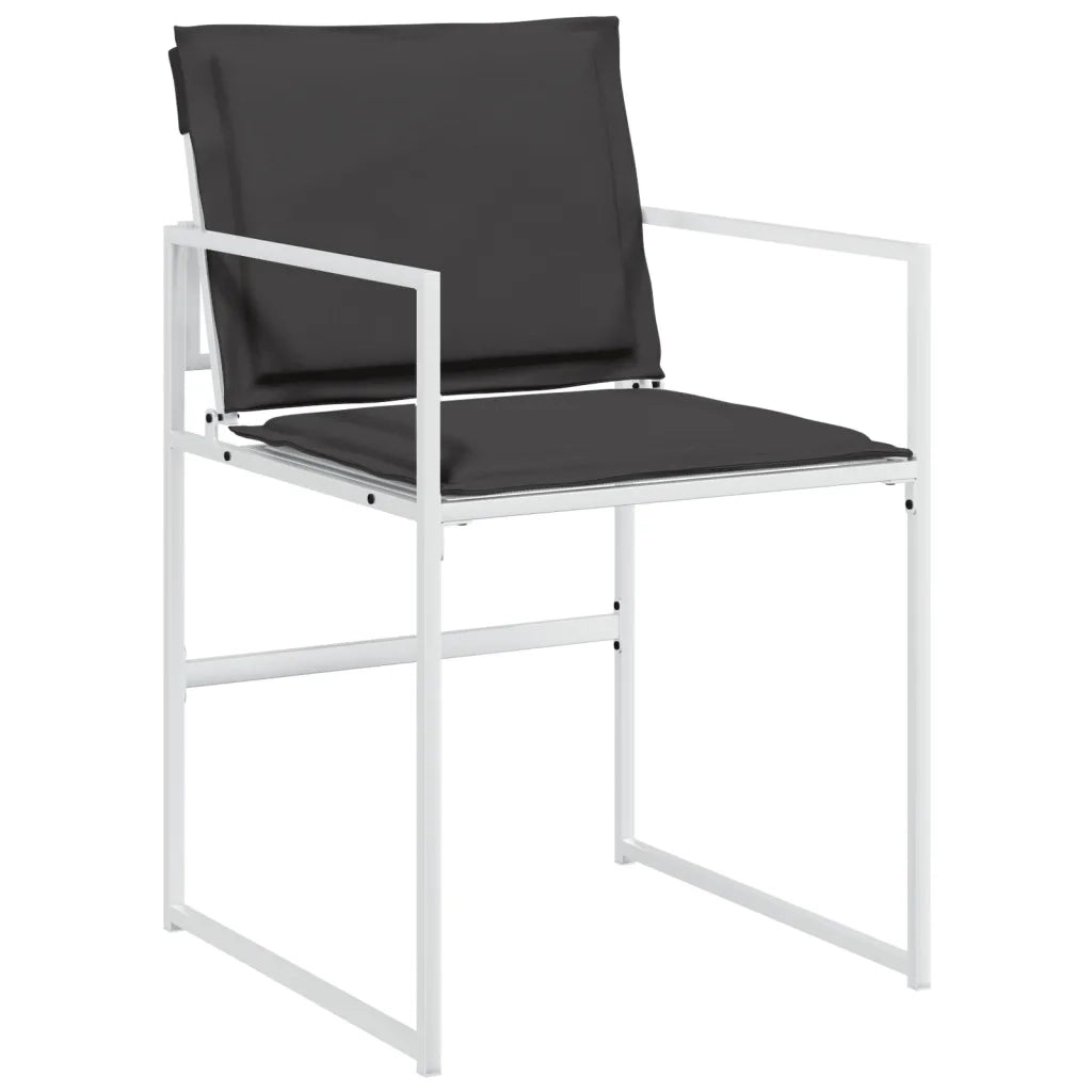 Sedie da Giardino con Cuscini 4 pz Bianchi Acciaio e Textilene 4008590