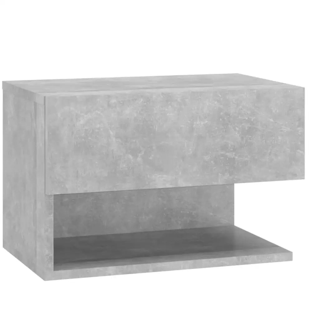 Set di 2 Comodini | Armadio da Notte | Mobiletto da notte a Muro Grigio Cemento