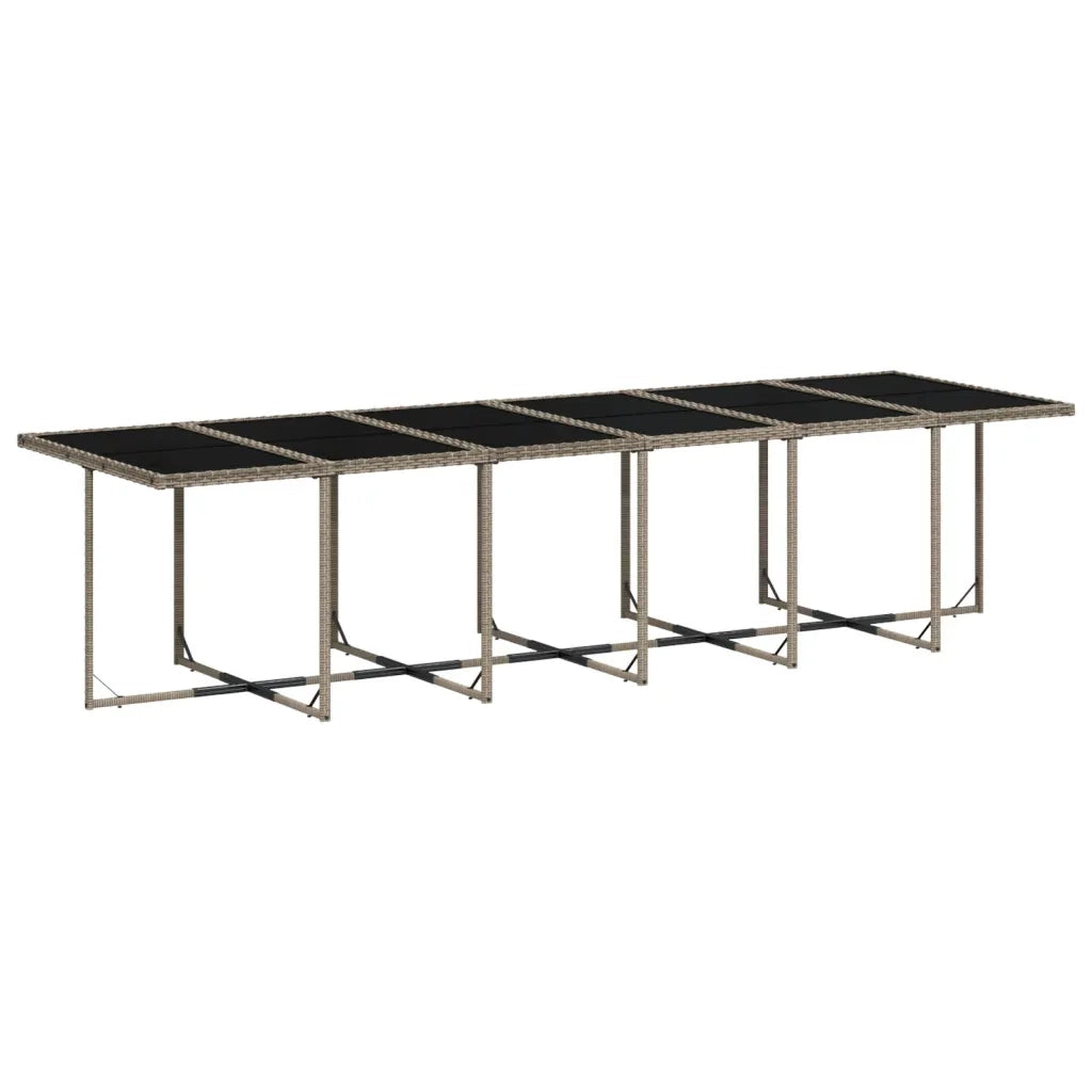 Set da pranzo da giardino da 13 pz con Cuscini in Polyrattan Grigio 3277716