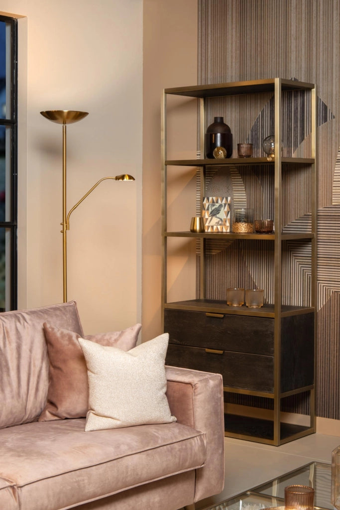 Lampada da terra glamour ZENITH LED 2 luci ottone Lucide