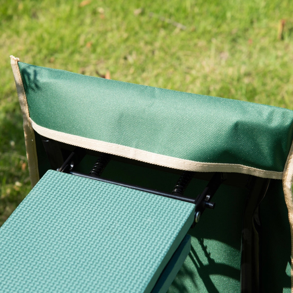 Sgabello da Giardino Pieghevole con Cuscino ¨C zephmum ¨C Verde Nero