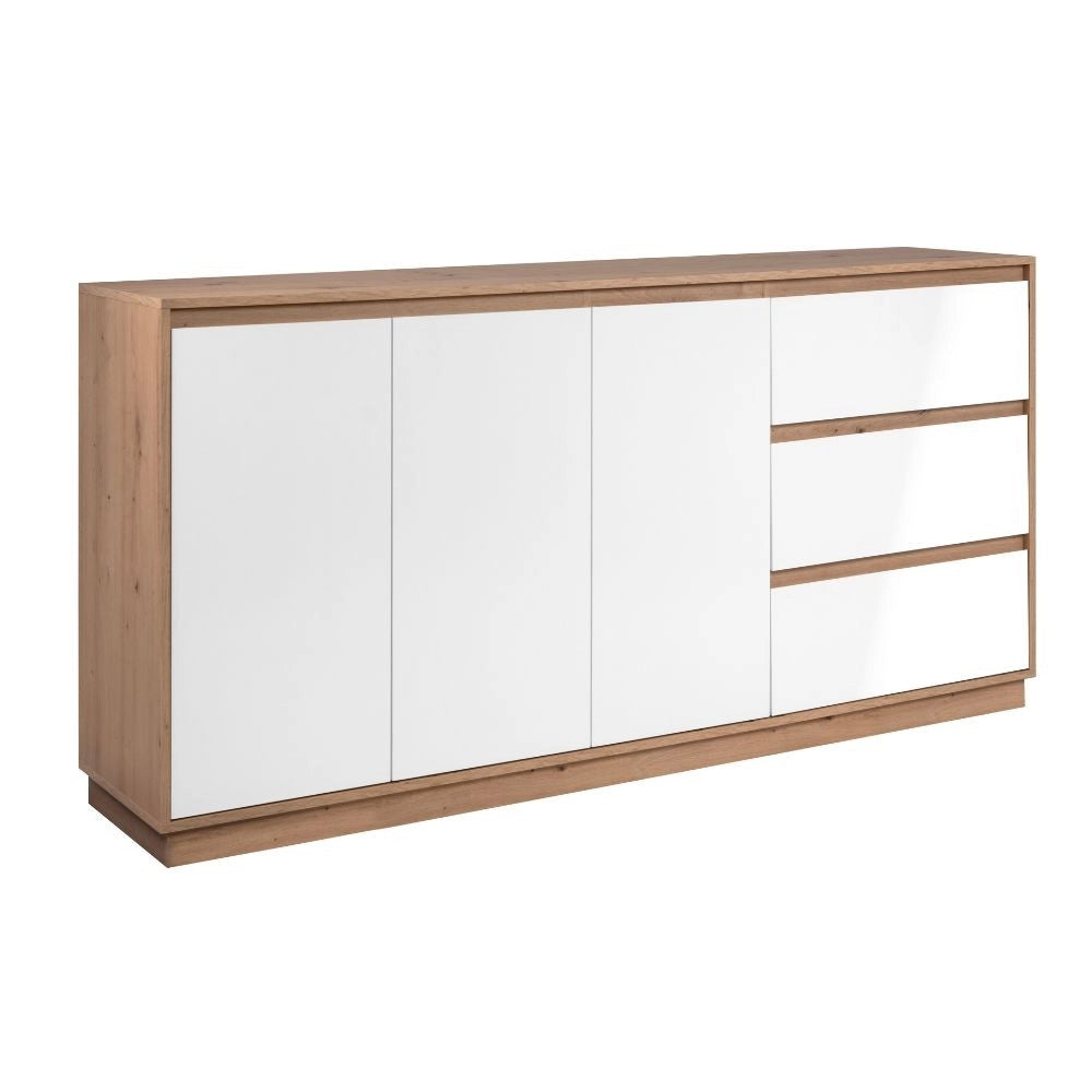 Credenza Phoenix 51A con 3 ante e 3 cassetti rovere e bianco 178x40x88H