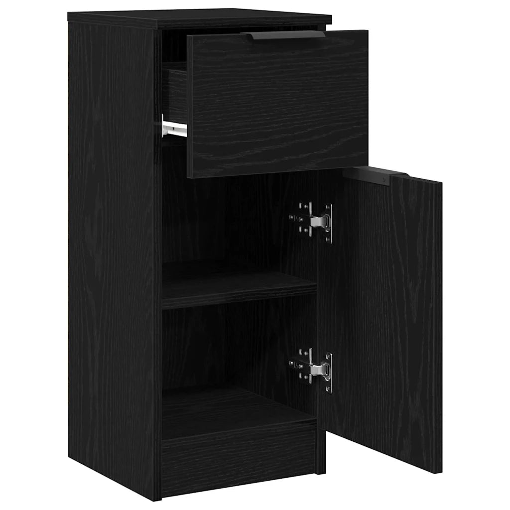 Credenza 2 pcs Rovere Nero 30 x 30 x 70 cm Legno multistrato 862773