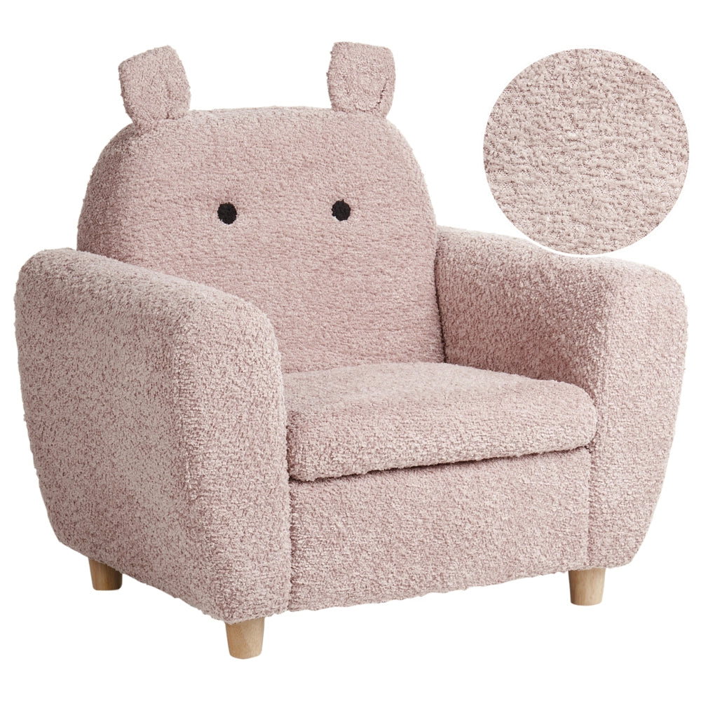Sedia Rosa Boucle con braccioli per bambini Design moderno