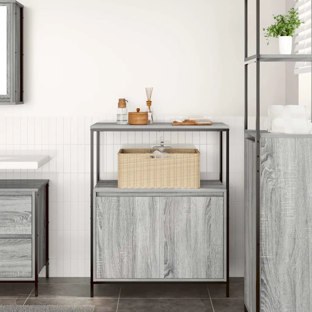 Mobile da Bagno con Ripiani Grigio Sonoma 76,5x35x95 cm 861920