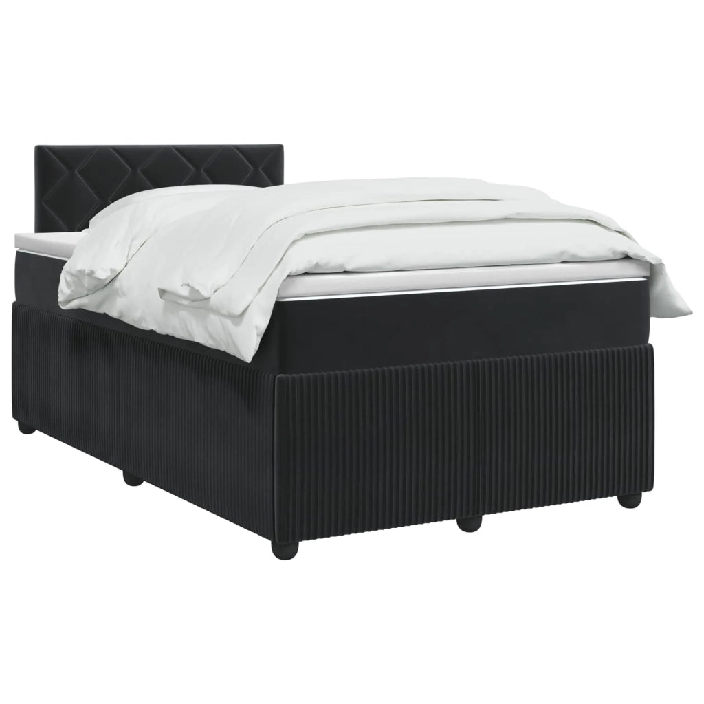 Letto box spring con materasso Nero 120 x 200 cm Velluto 3453127